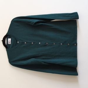 Johnston's of Elgin Cashmere cardigan, emerald green, women's large